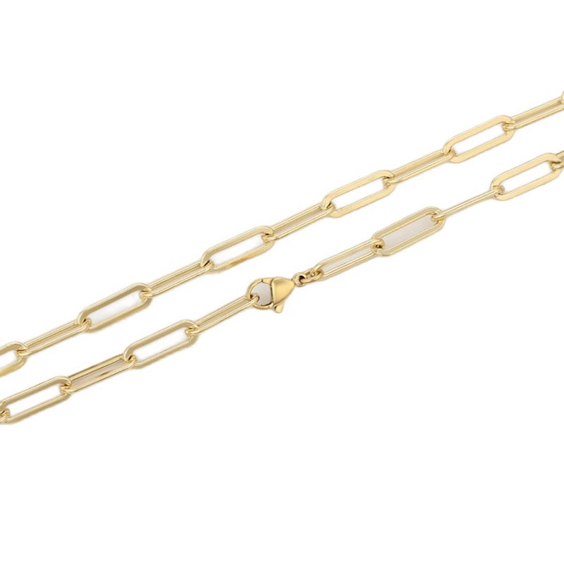 Lilly Boulogne 14K Gold Plated Trendy Paper Clip Necklace