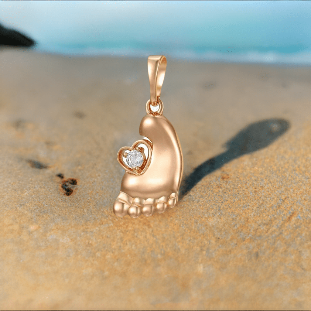 Footprint Rose Gold Necklace - Lilly Boulogne’