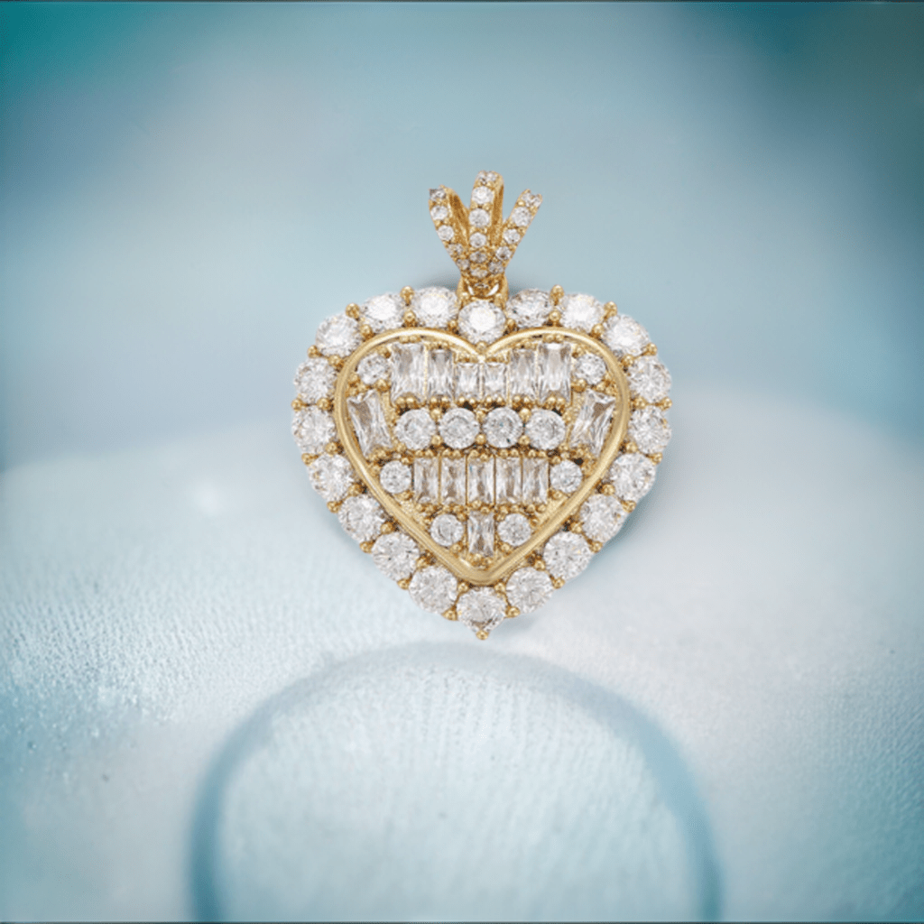 Halo Heart Baguette Necklace - Lilly Boulogne’