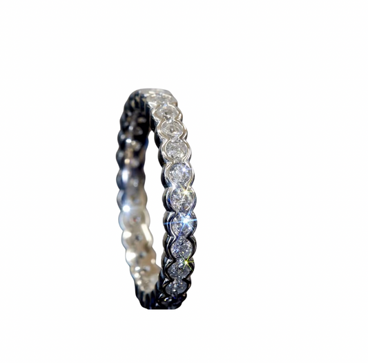 Iced Eternity Band Ring – Round-Cut Brilliance, Timeless Luxury