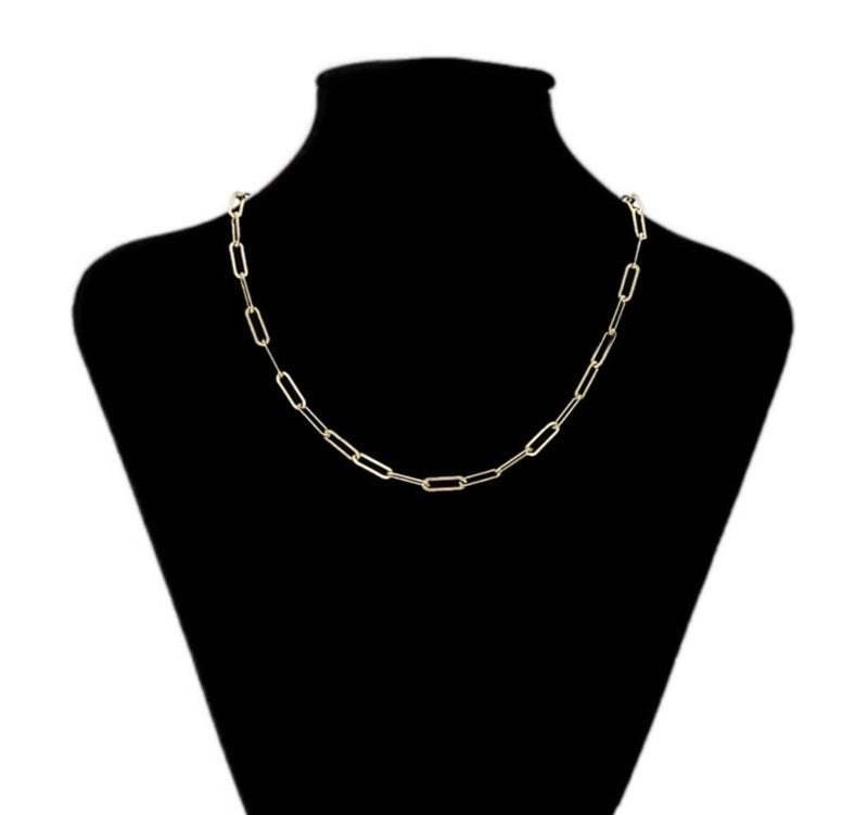 Lilly Boulogne 14K Gold Plated Trendy Paper Clip Necklace
