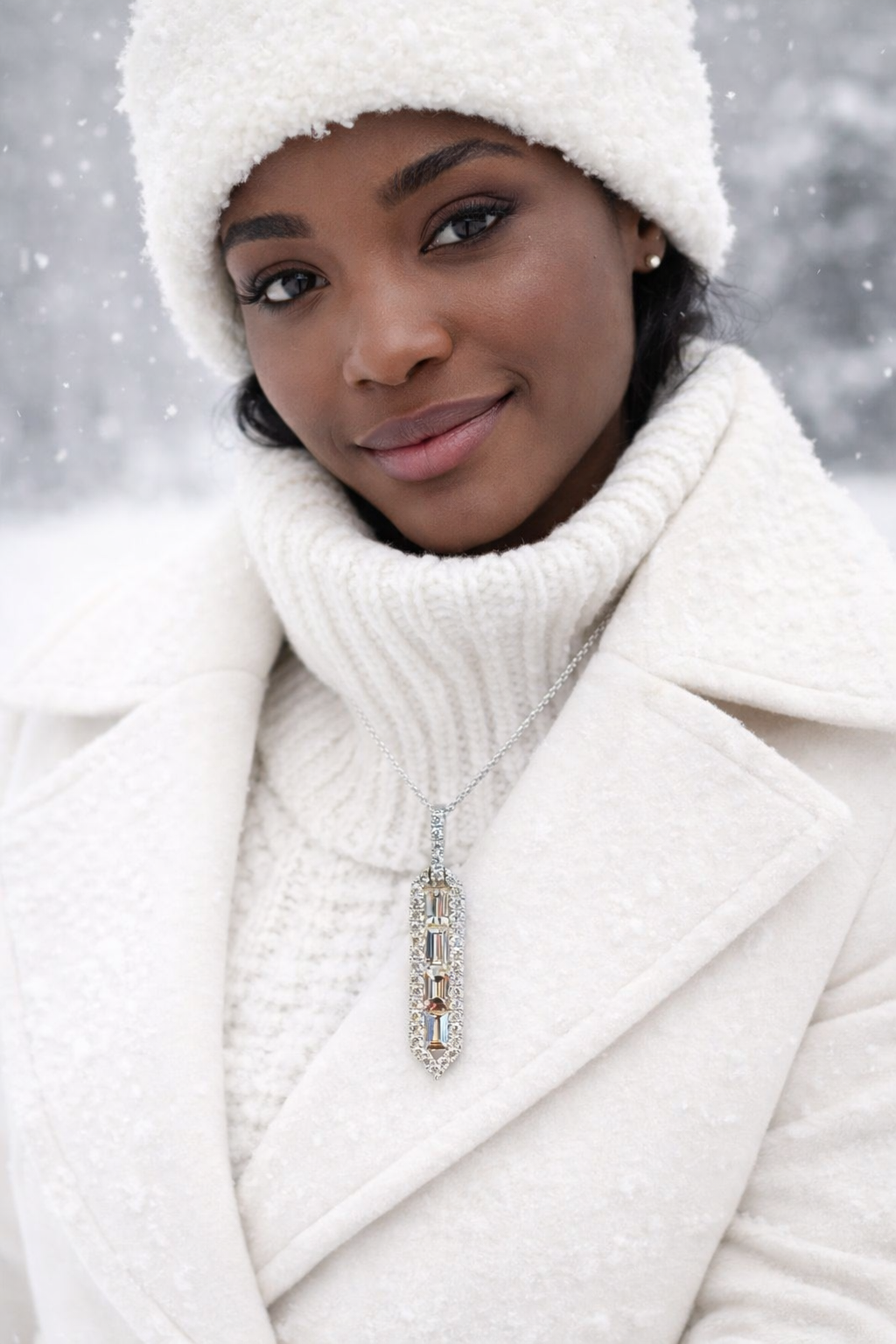 Arrows & Ice Diamond Pendant Necklace