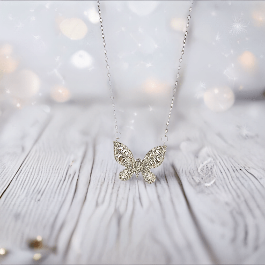 Butterfly Baguette Necklace - Lilly Boulogne’
