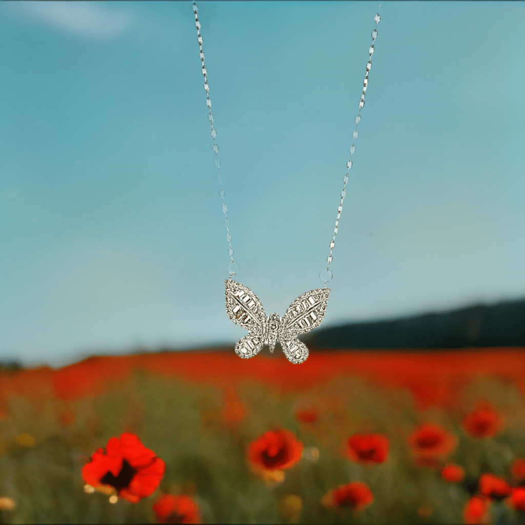 Butterfly Baguette Necklace - Lilly Boulogne’