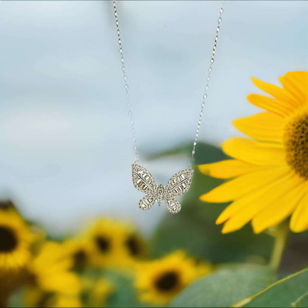 Butterfly Baguette Necklace - Lilly Boulogne’