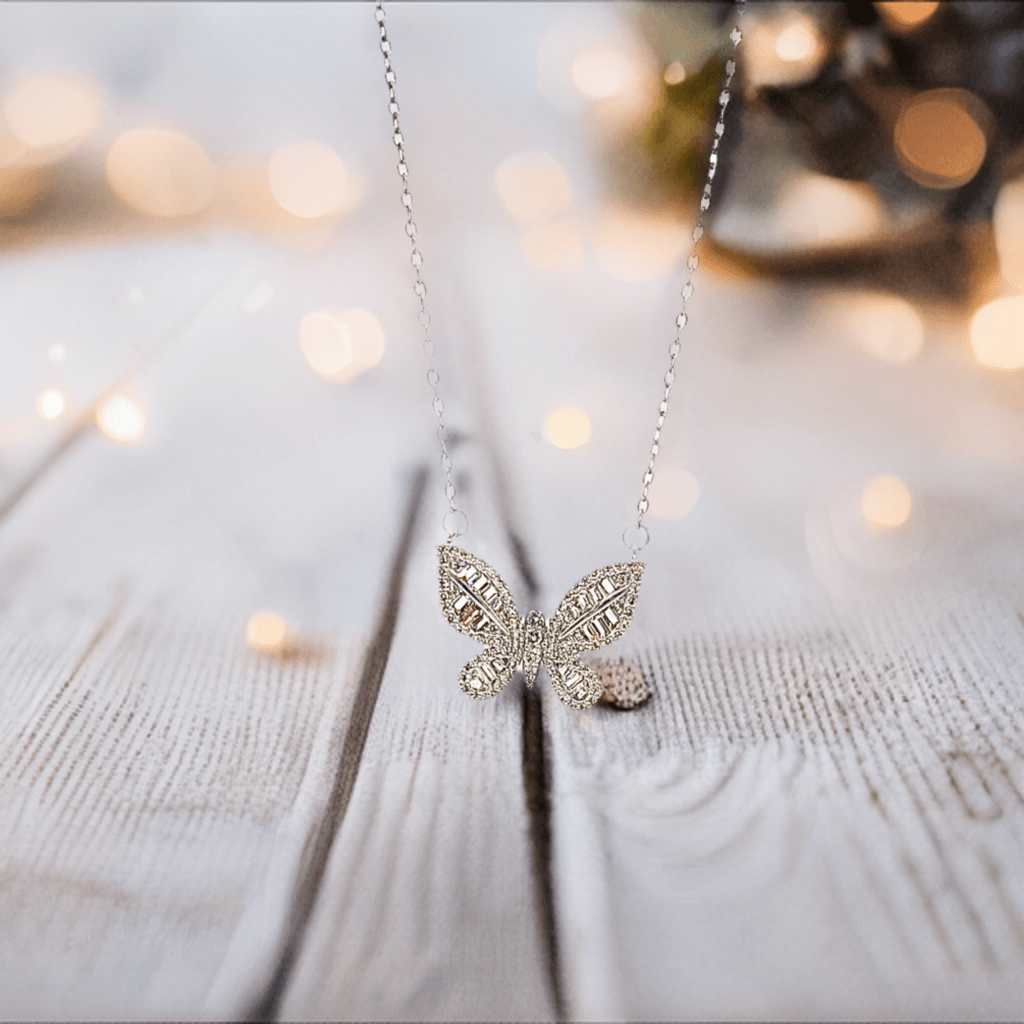 Butterfly Baguette Necklace - Lilly Boulogne’