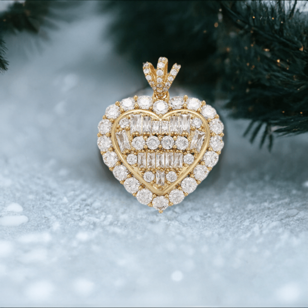 Halo Heart Baguette Necklace - Lilly Boulogne’