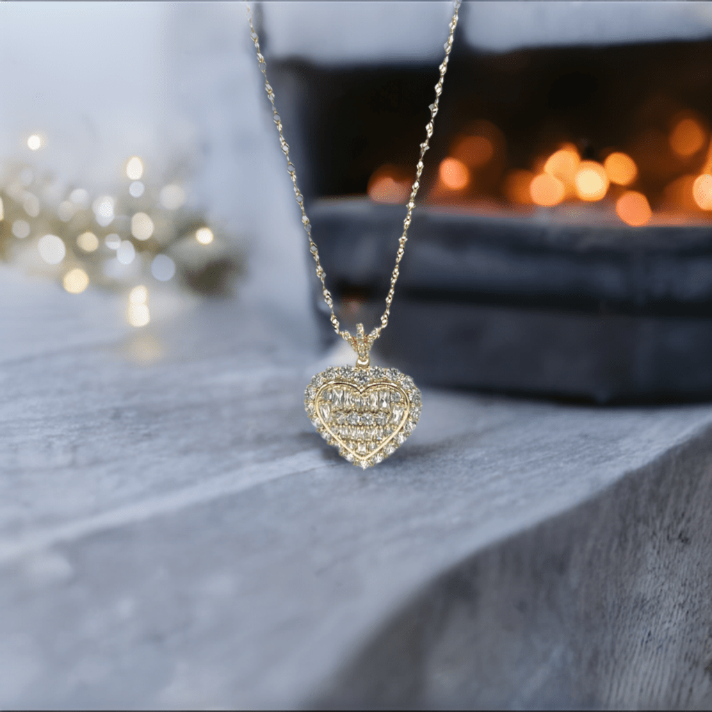 Halo Heart Baguette Necklace - Lilly Boulogne’