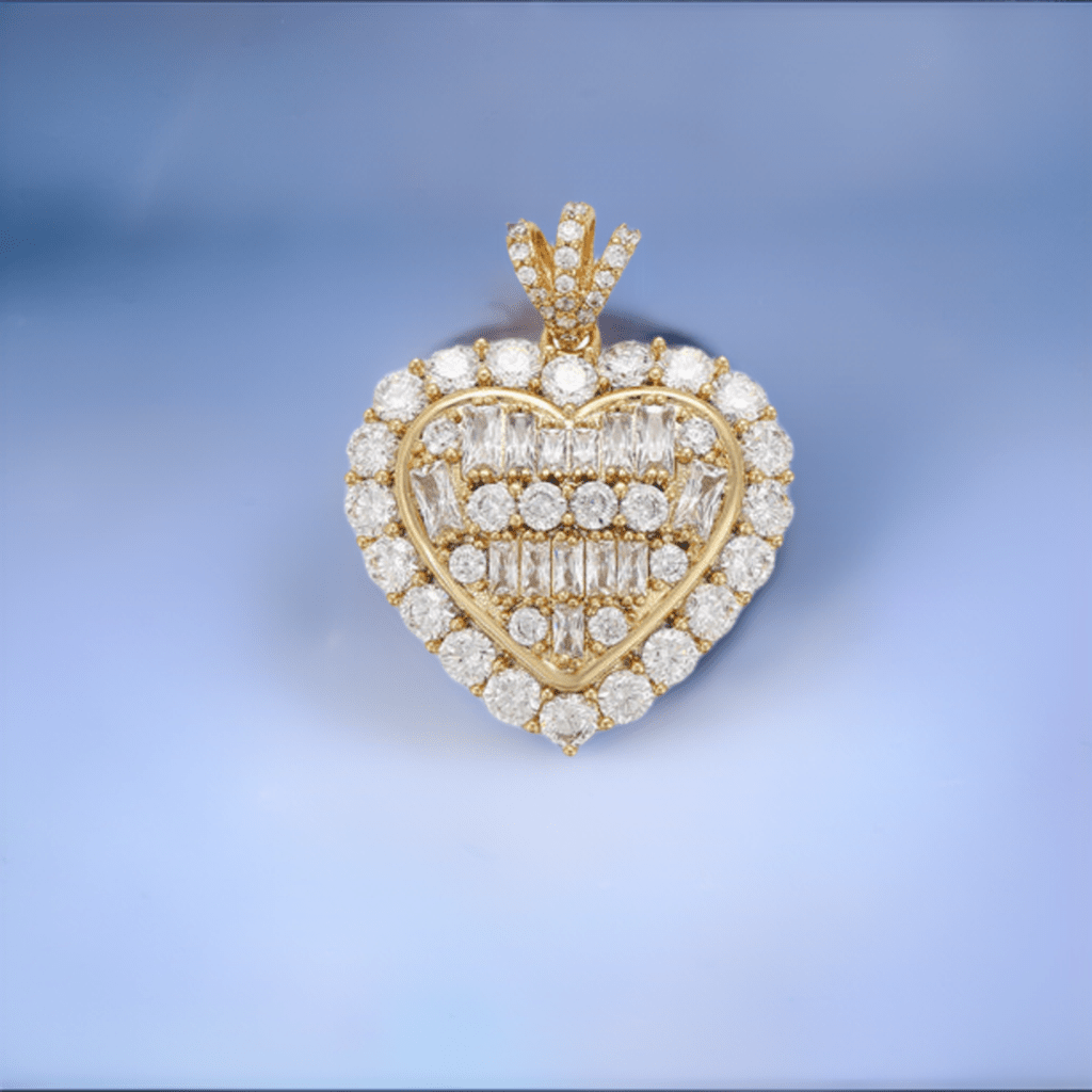 Halo Heart Baguette Necklace - Lilly Boulogne’