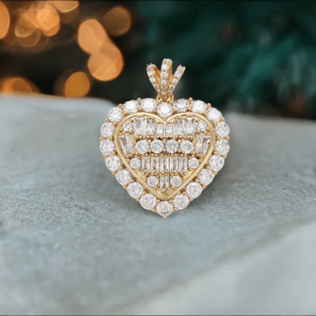 Halo Heart Baguette Necklace - Lilly Boulogne’