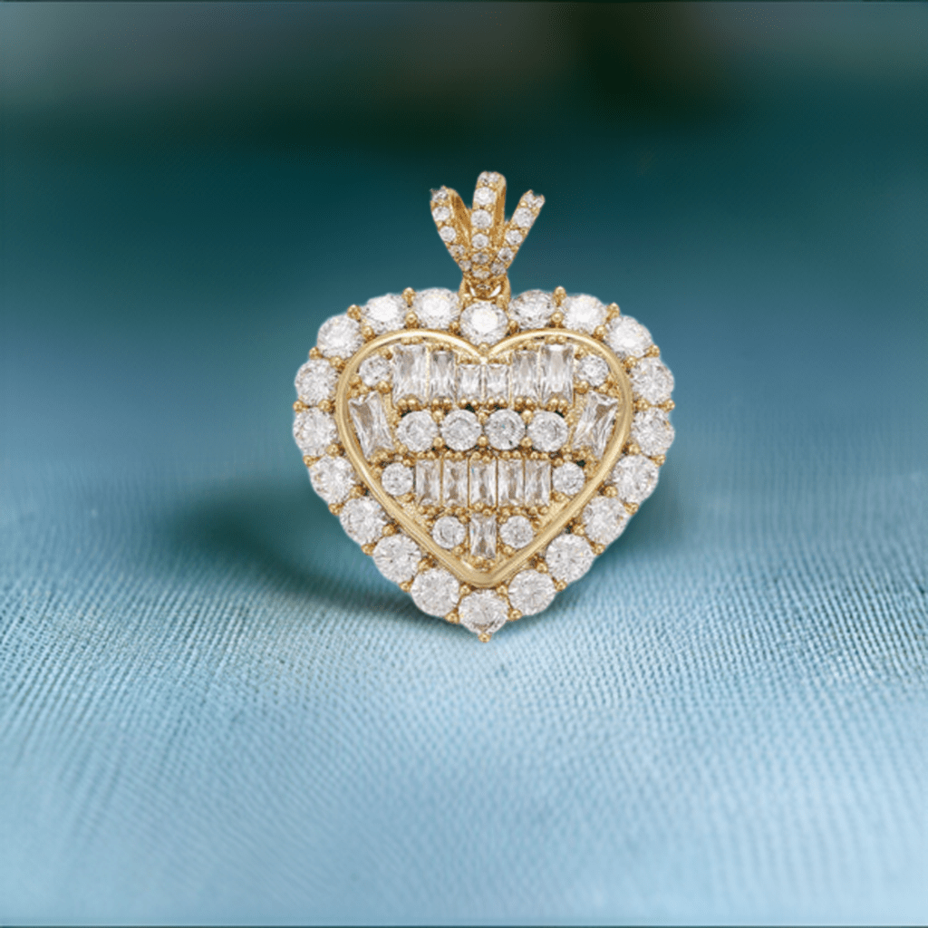 Halo Heart Baguette Necklace - Lilly Boulogne’