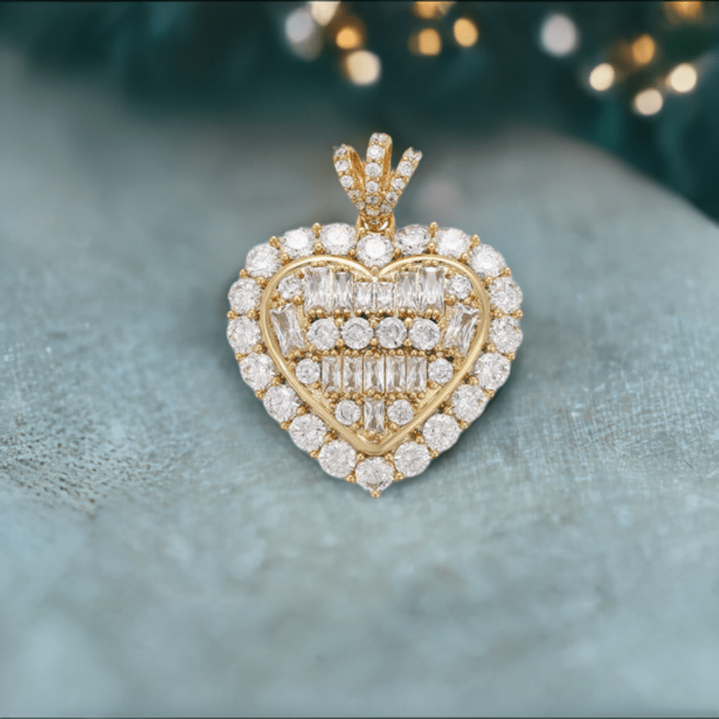 Halo Heart Baguette Necklace - Lilly Boulogne’
