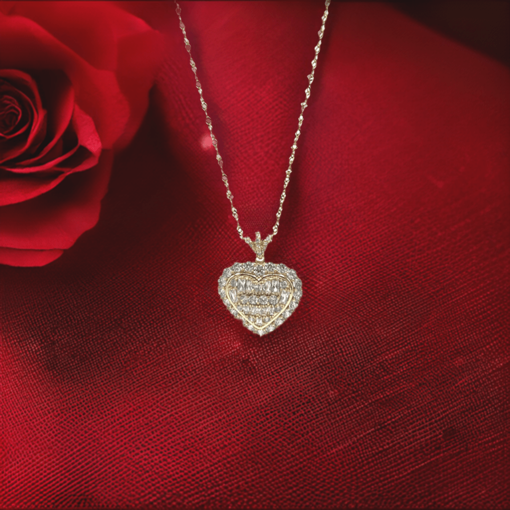 Halo Heart Baguette Necklace - Lilly Boulogne’