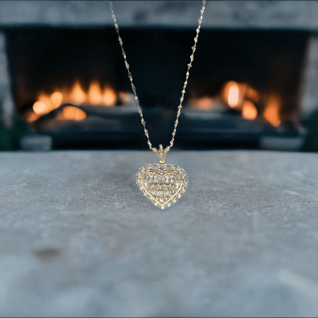 Halo Heart Baguette Necklace - Lilly Boulogne’