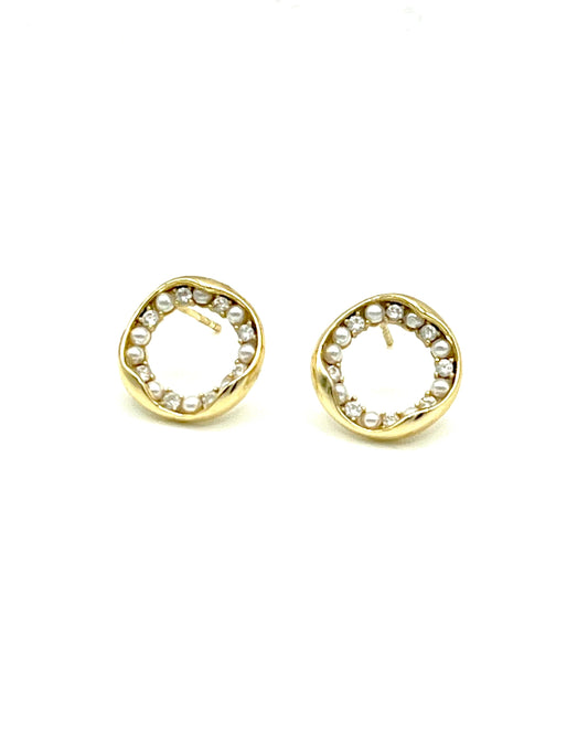 Open Circle Pearl Earrings - Lilly Boulogne’