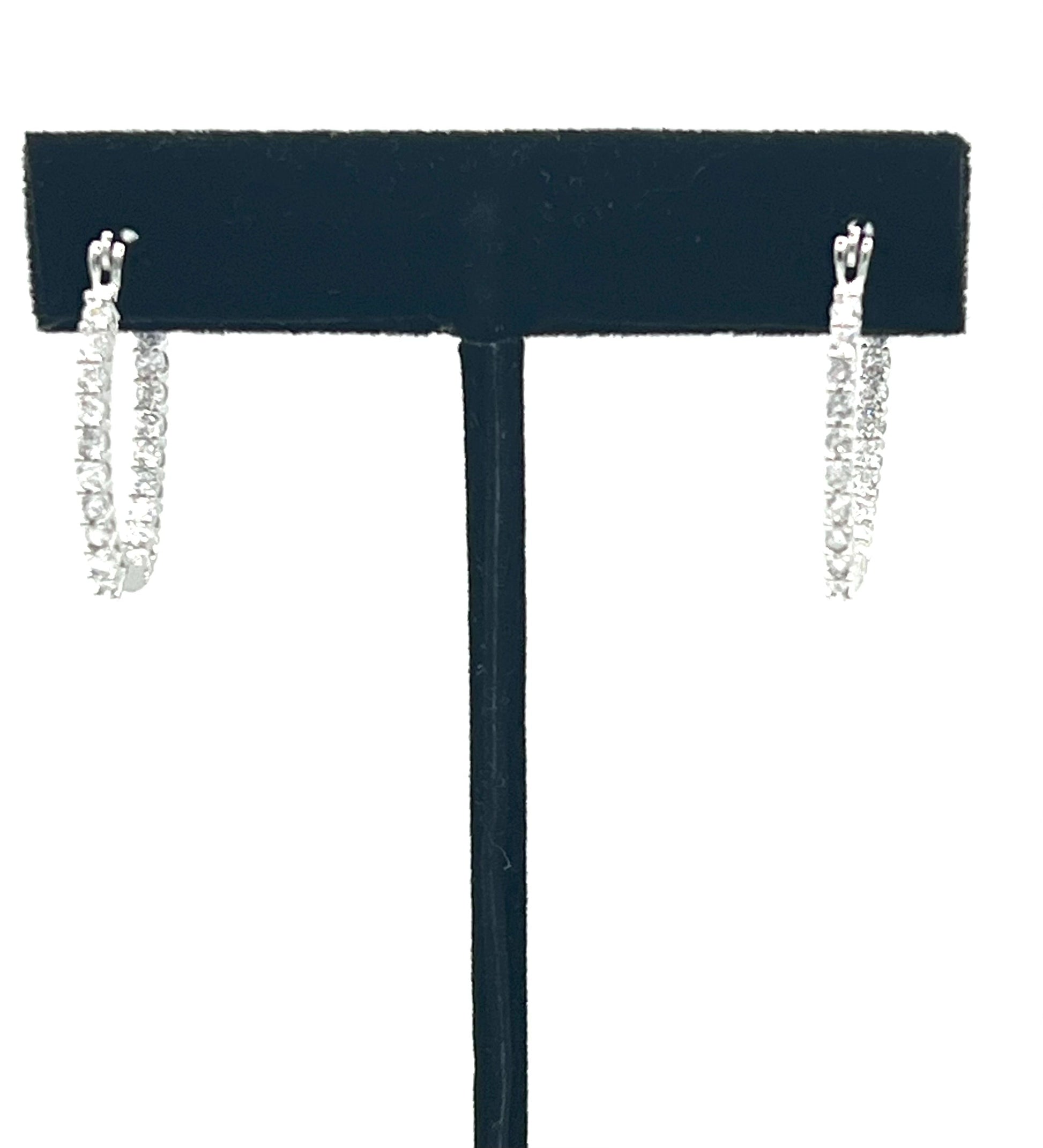 Oval Stone Hoop Earrings - Lilly Boulogne’