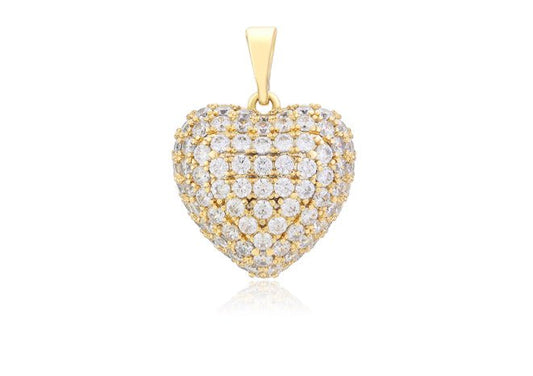 Paved Puff Heart Necklace - Lilly Boulogne’
